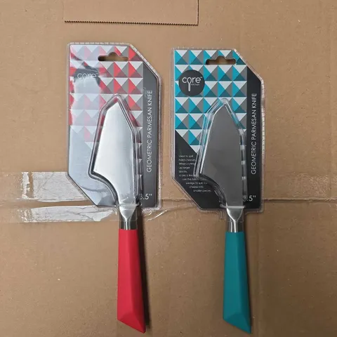 APPROXIMATELY 20 CORE KITCHEN PARMESAN CHEESE KNIVES 3.5" BLADE 2 COLOURS