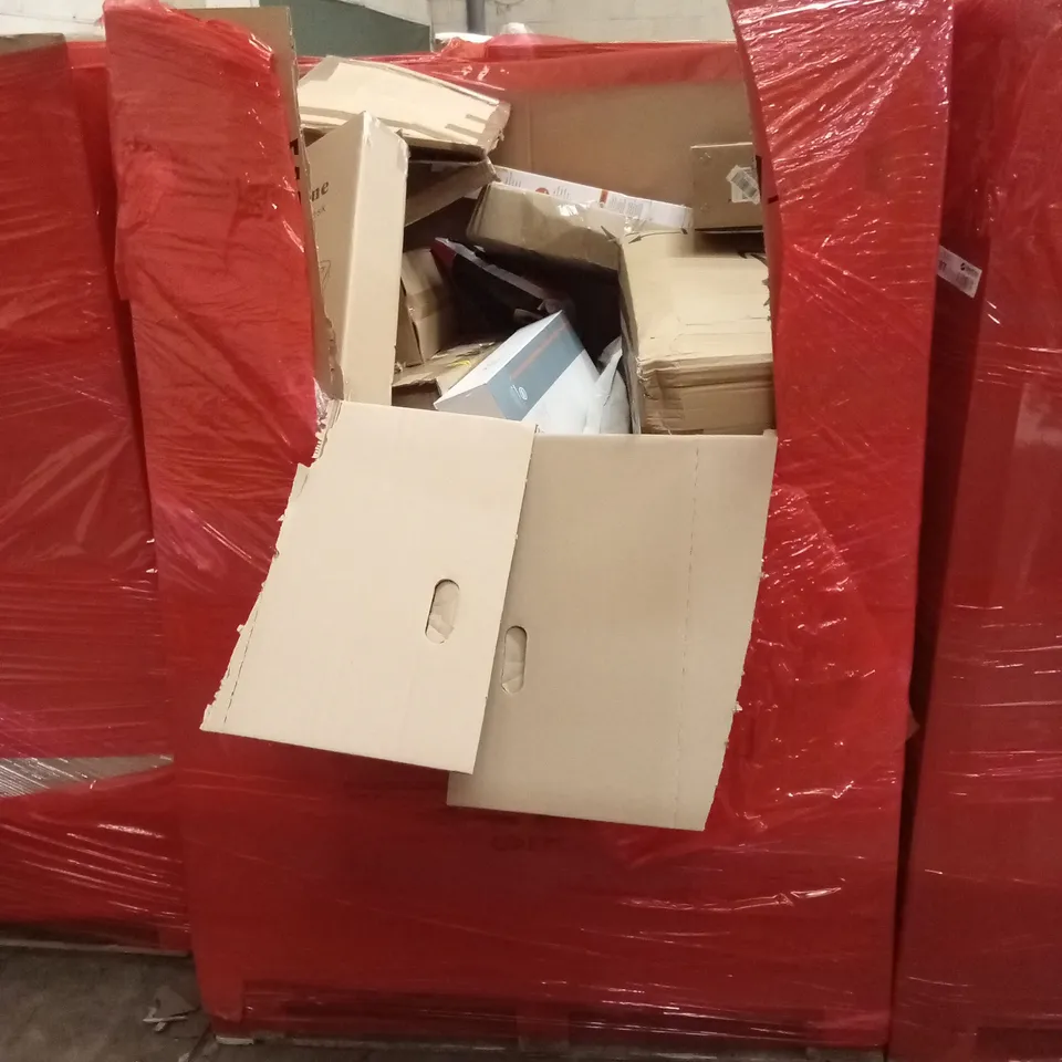 PALLET OF ASSORTED HOUSEHOLD GOODS AND PRODUCTS TO INCLUDE; LAPTOP TRAYS, BOXED FURNITURE ETC