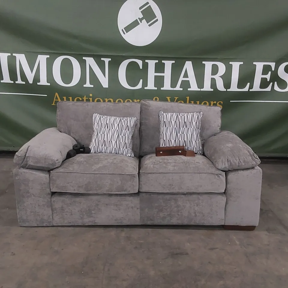 QUALITY DESIGNER WATERFORD 2 SEATER FABRIC UPHOLSTERED SOFA