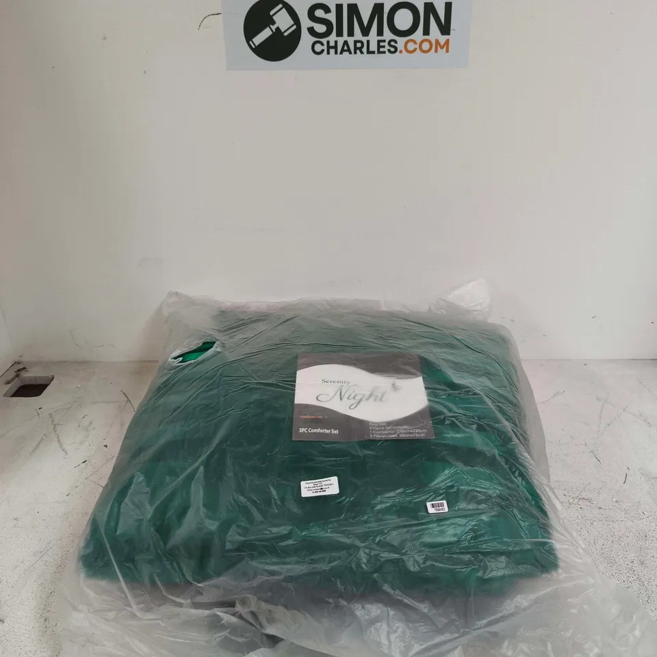 SERENITY NIGHT 3 PIECE COMFORTER SET GREEN KING SIZE