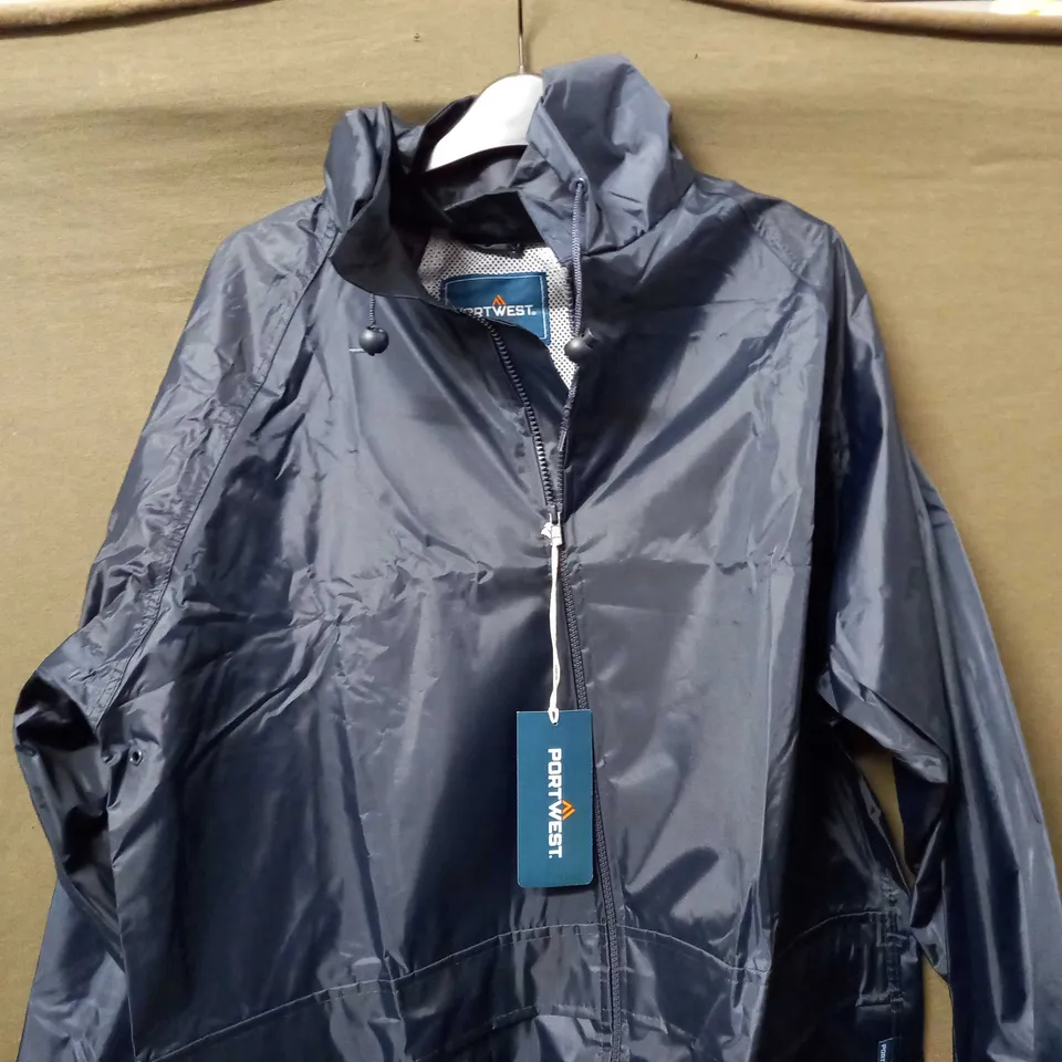 PORTWEST RAIN JACKET IN NAVY - XL