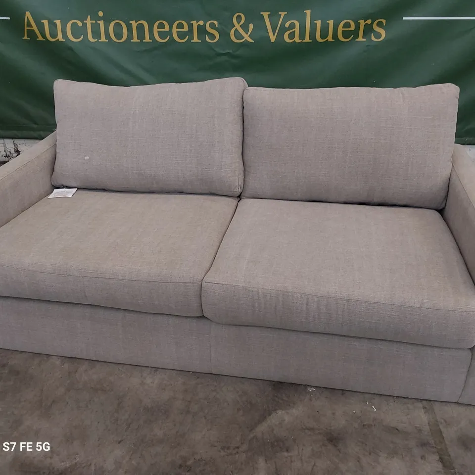 DESIGNER THREE SEATER SOFA NATURAL FABRIC 