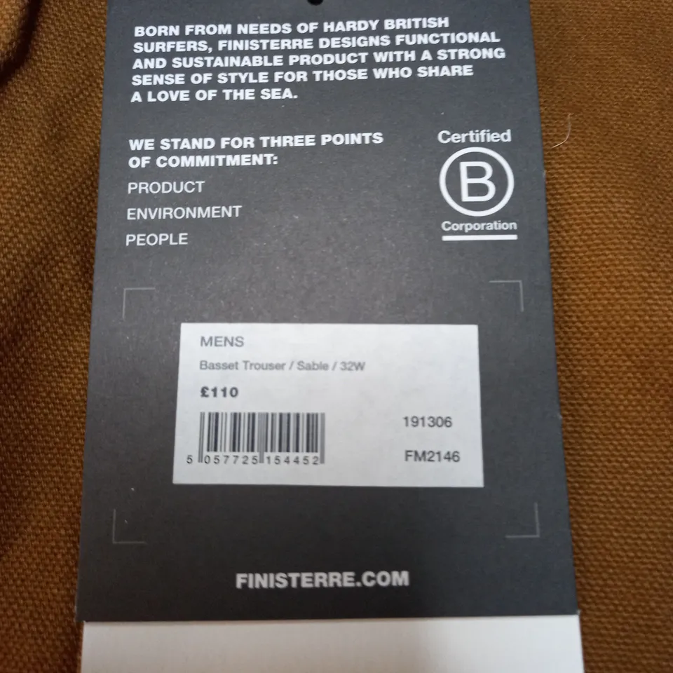 FINISTERRE BROWN TROUSERS SIZE 32W