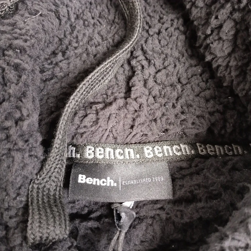 BENCH BLACK TEDDY-FLEECE HOODIE, SIZE M