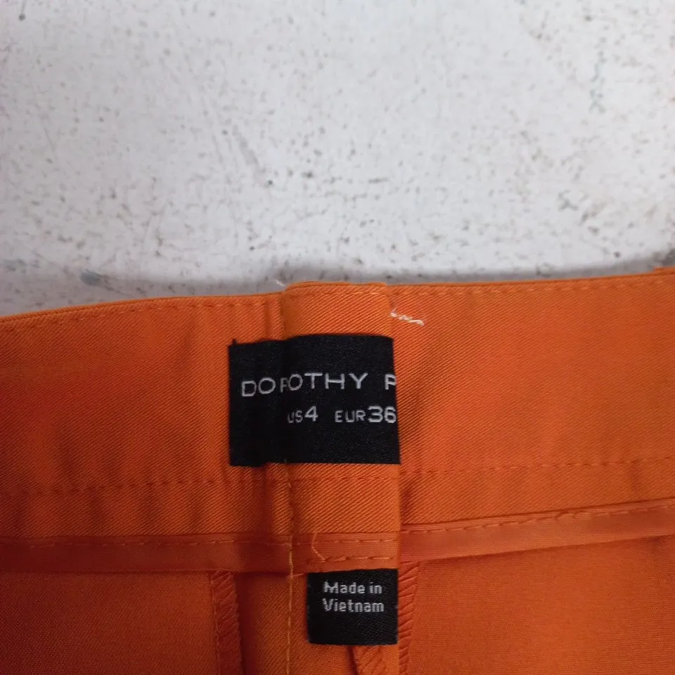 DOROTHY PERKINS ORANGE WOMEN'S TROUSERS – (US4) MADE IN VIETNAM 