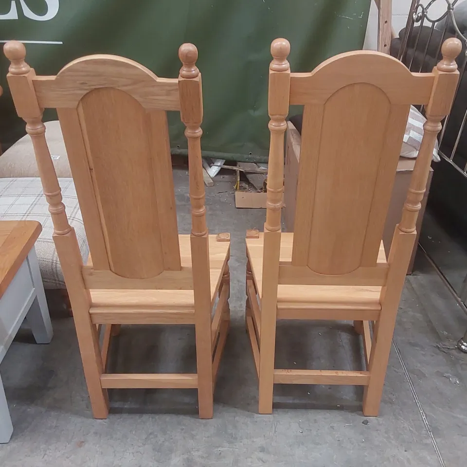 PAIR OF DESIGNER WOODEN DINING CHAIRS