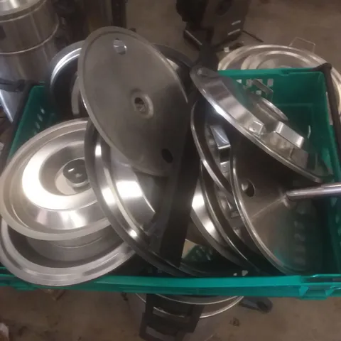 LARGE QUANTITY OF ASSORTED COFFEE URN AND BREWER LIDS