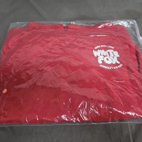 WHITE FOX RED HOODIE – SIZE XS 