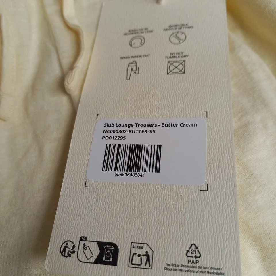 ADANOLA SLUB LOUNGE TROUSERS - BUTTER CREAM, UK SIZE XS