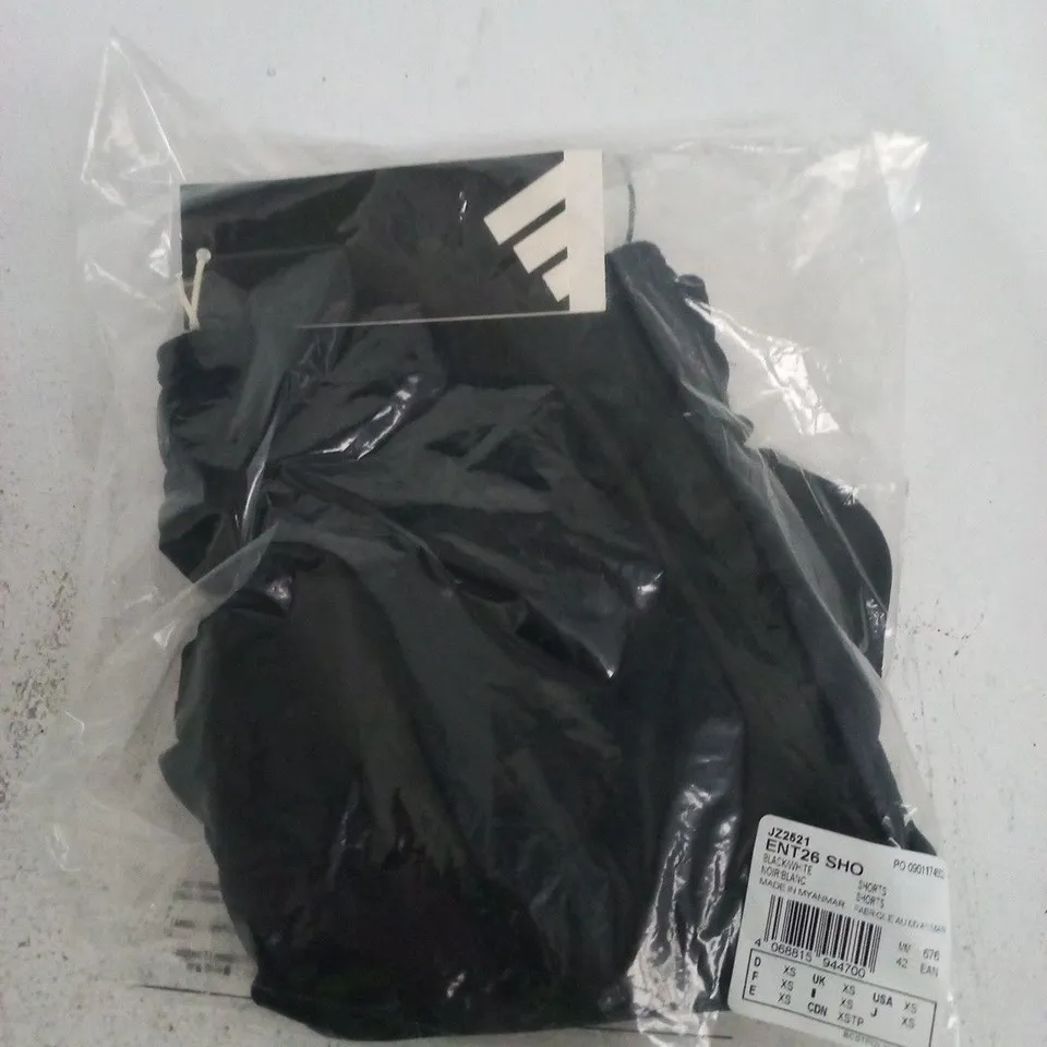 ADIDAS SHORTS – BLACK/WHITE, UK XS