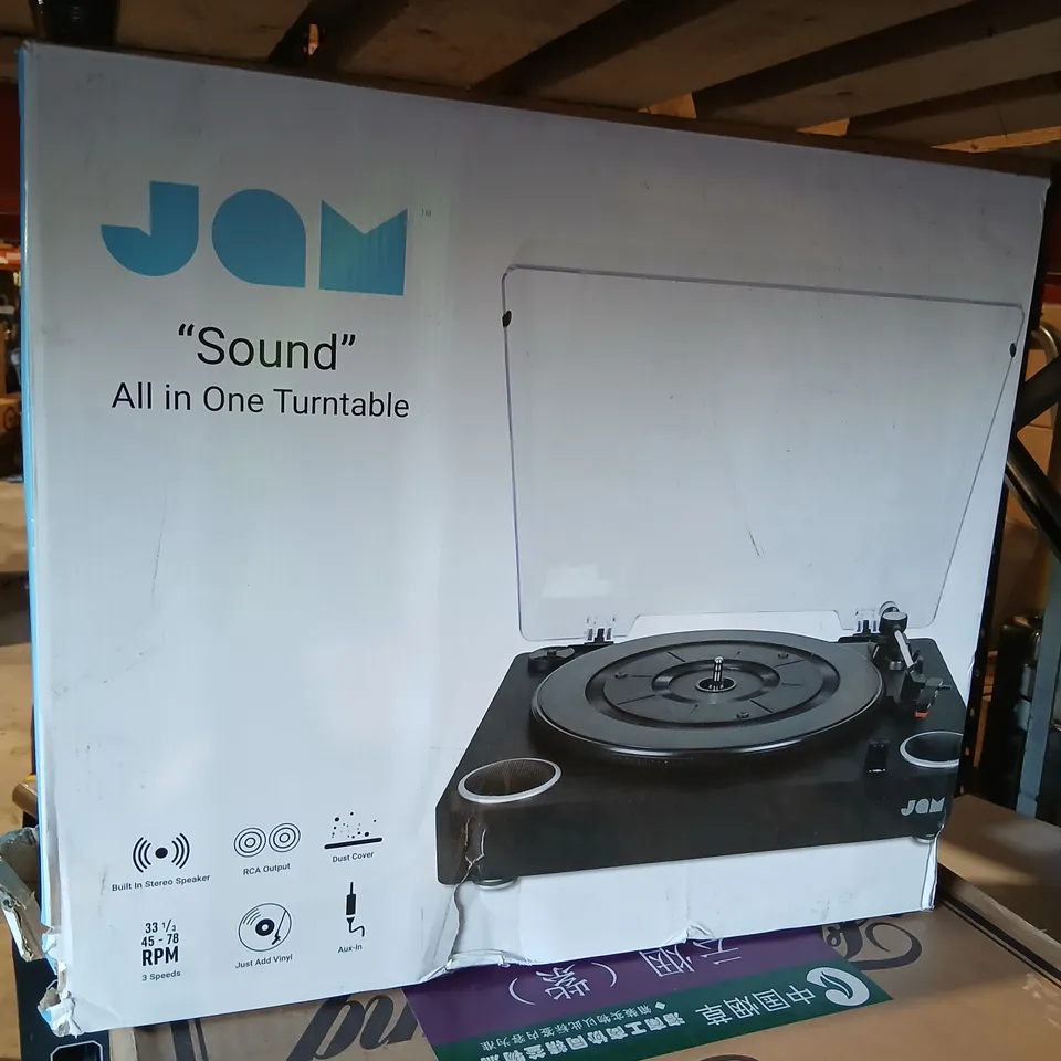 BOXED JAM SOUND ALL IN ONE TURNTABLE