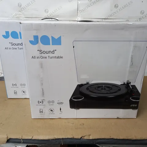 LOT OF 2 BOXED JAM SOUND ALL IN ONE TURNTABLES