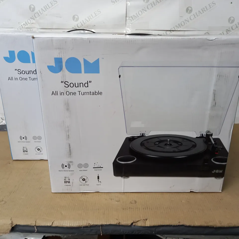 LOT OF 2 BOXED JAM SOUND ALL IN ONE TURNTABLES