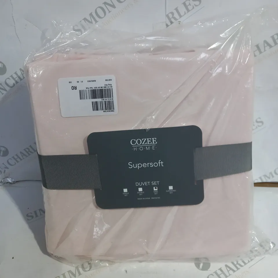COZEE HOME SUPERSOFT DUVET SET KING SET PINK