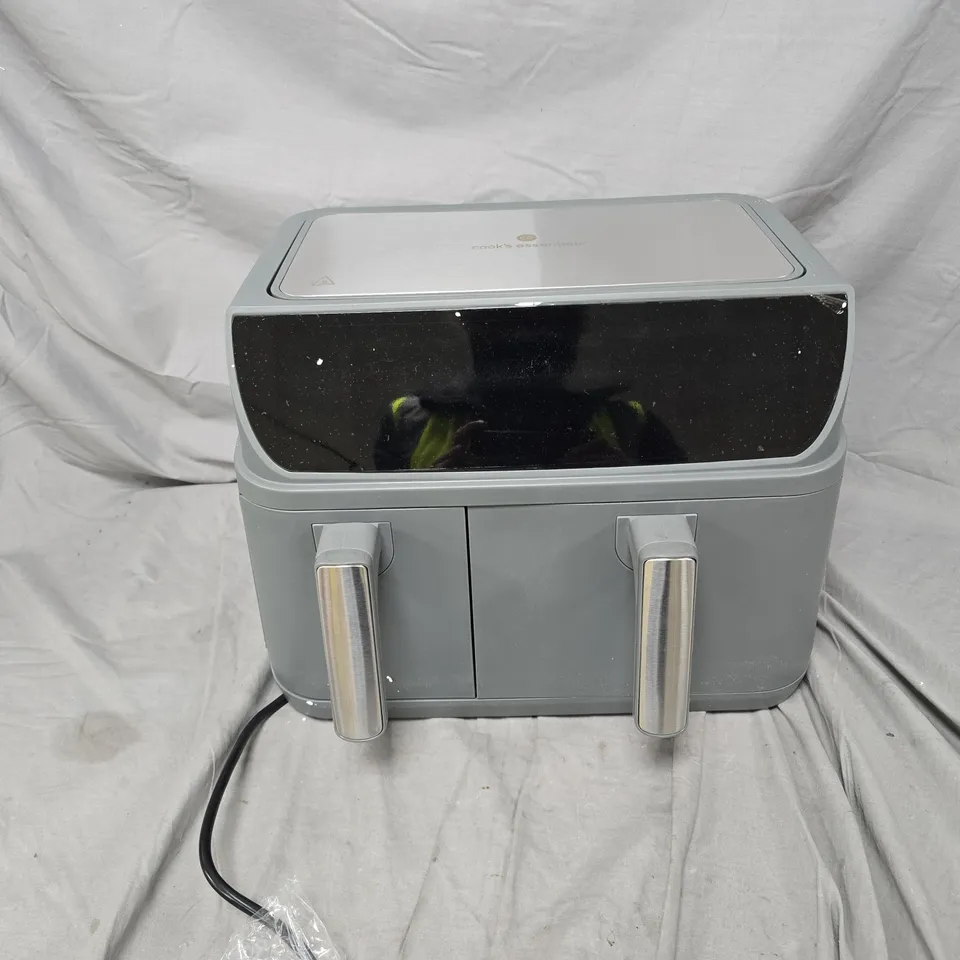 COOK'S ESSENTIALS DOUBLE-DRAWER COUNTERTOP AIRFRYER – GREY 