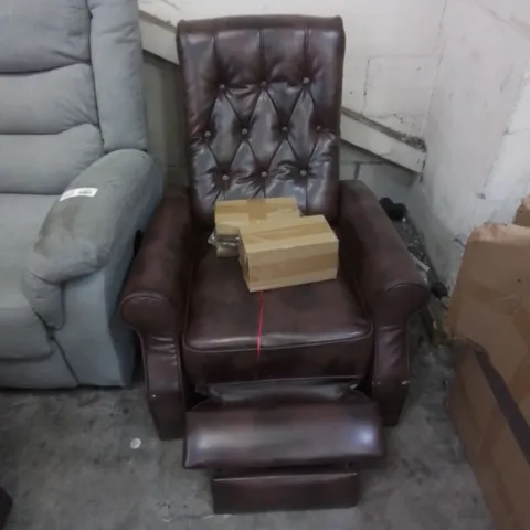 DESIGNER LEATHER RECLINING EASY CHAIR