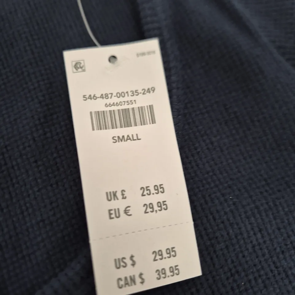 GILLY HICKS NAVY KNIT TOP – WOMEN’S SIZE SMALL (UK S) – MADE IN SRI LANKA