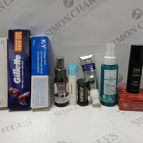 LOT OF APPROX 10 ASSORTED BEAUTY PRODUCTS TO INCLUDE NO.7 ADVANCED RETINOL COMPLEX, TIEGE HANLEY ACNE CREAM, ETC