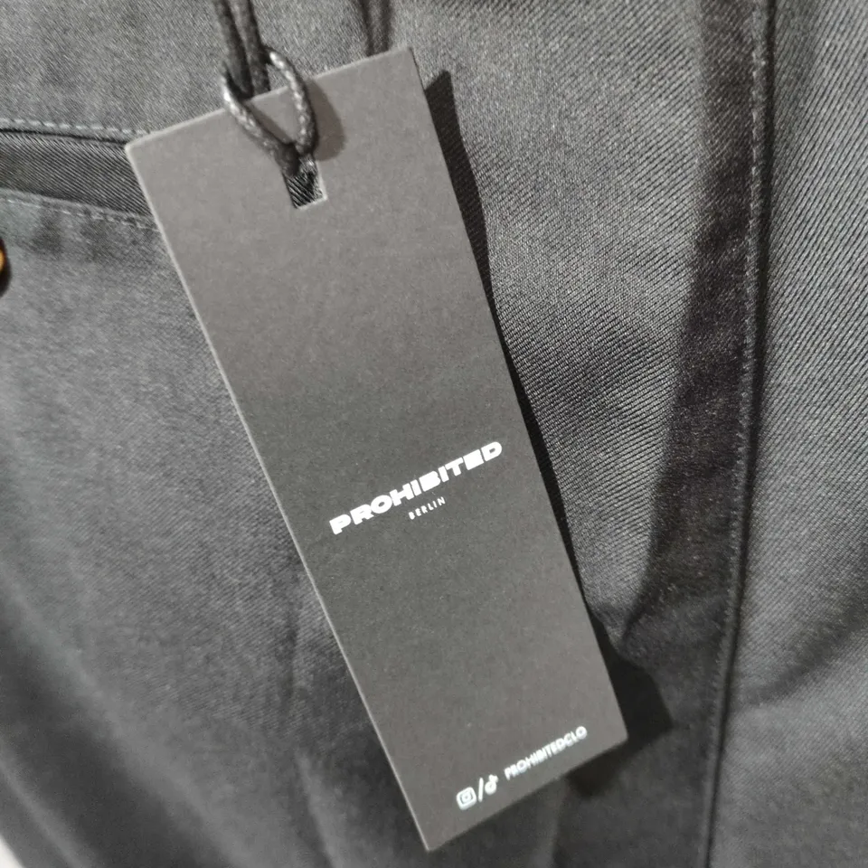 PROHIBITED PLEATED TROUSERS, BLACK – SIZE 36