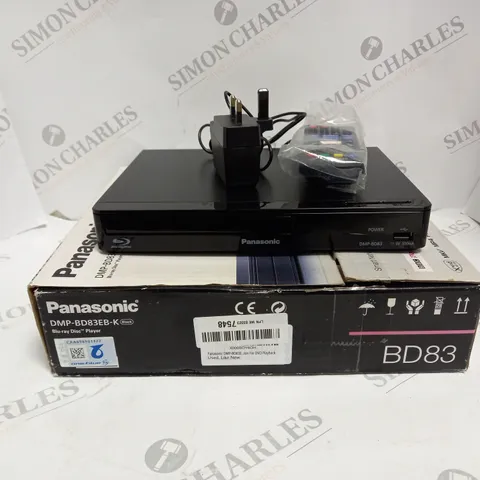 BOXED PANASONIC BLUE RAY DISC PLAYER DMP-BD83EB-K 