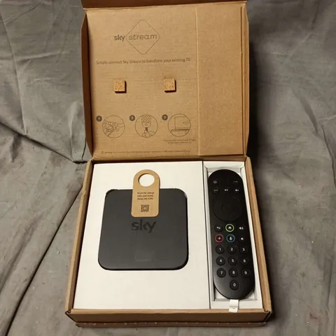 SKY STREAM STREAMING MEDIA PLAYER WITH REMOTE – BOXED