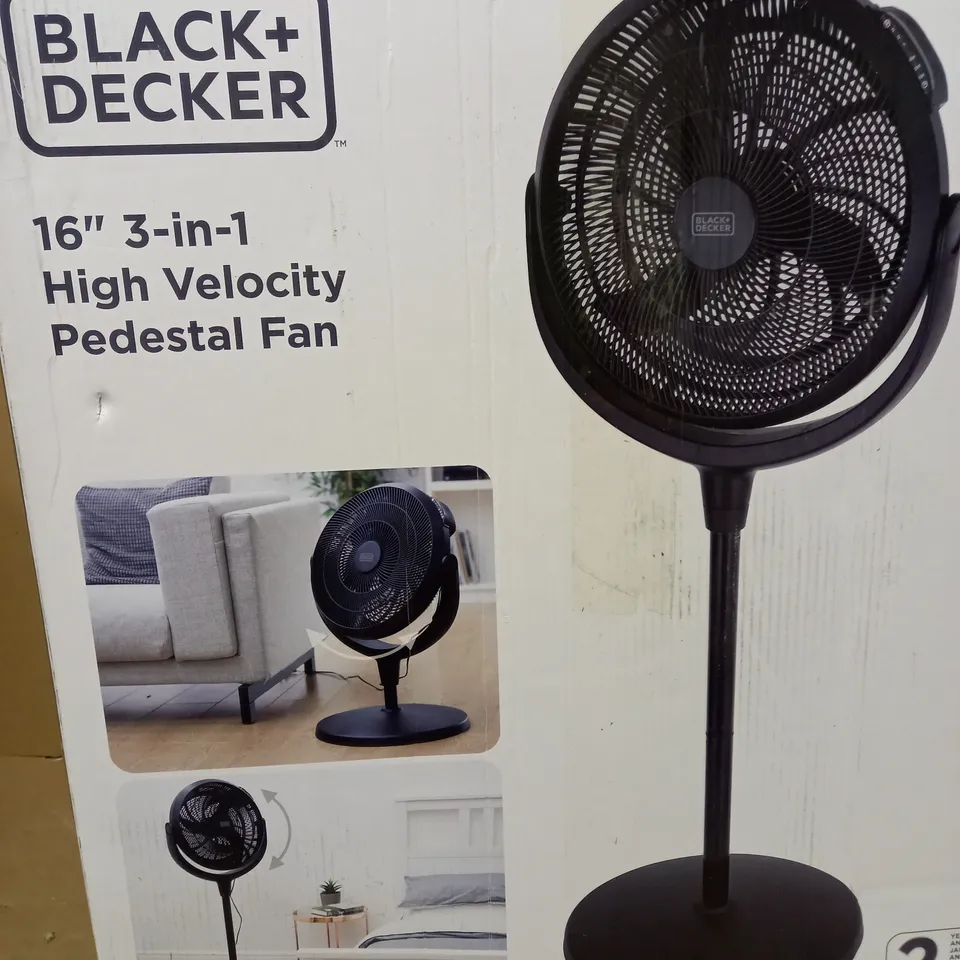 BLACK+DECKER HIGH VELOCITY PEDESTAL DESK FAN