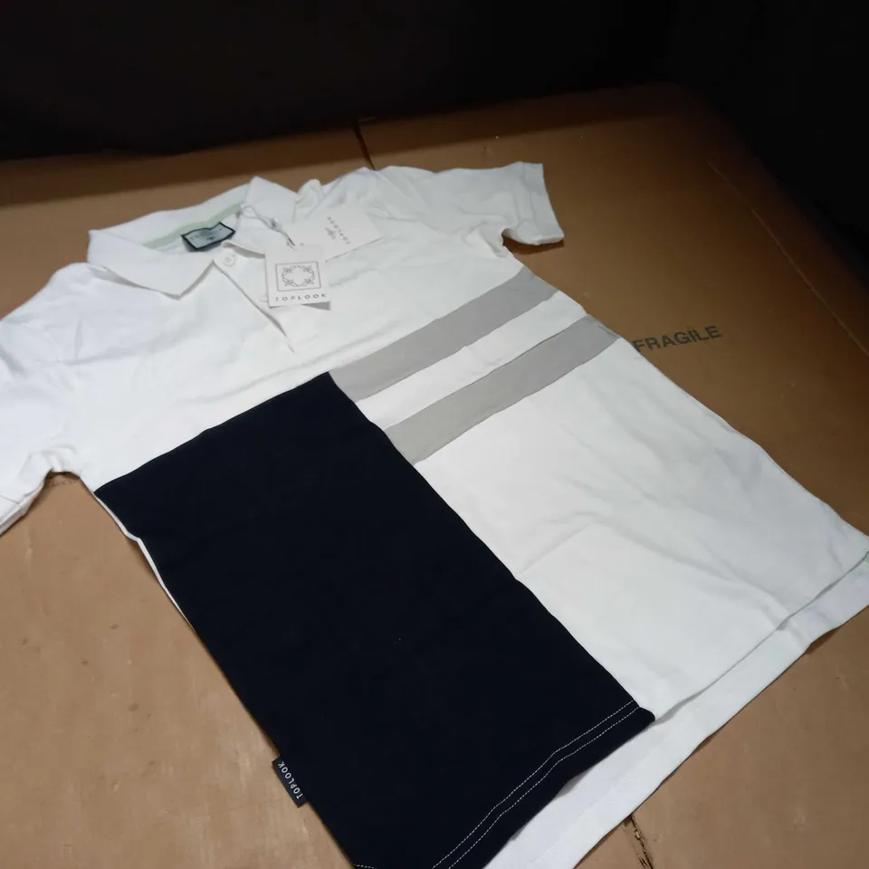 TOPLOOK MENS PANEL POLO SHIRT - M