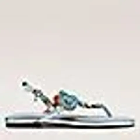 BOXED PAIR OF MODA IN PELLE EMBELLISHED FLAT TOE POST SANDALS - LIGHT BLUE - UK SIZE 7