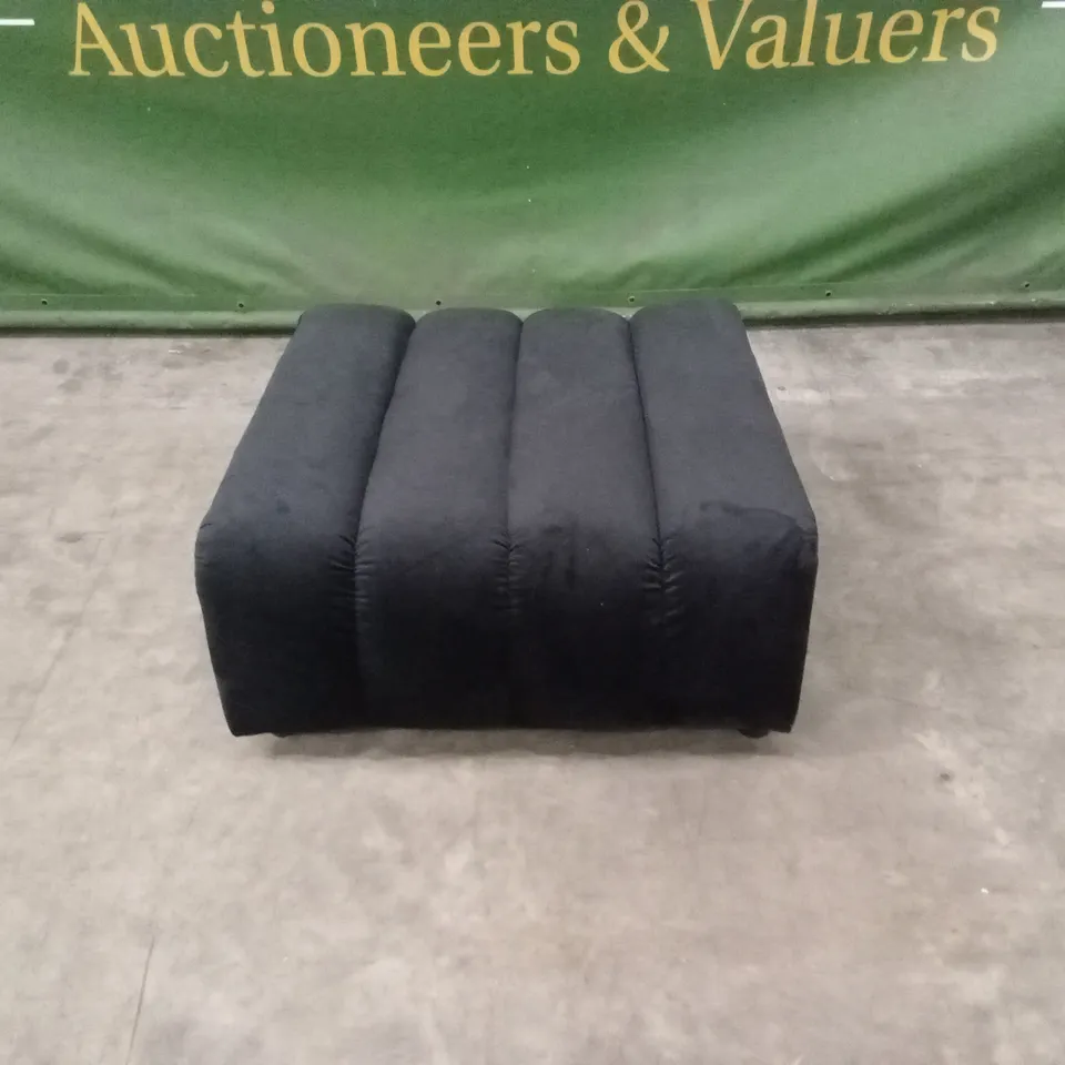 QUALITY DESIGNER BLACK VELVET FOOTSTOOL