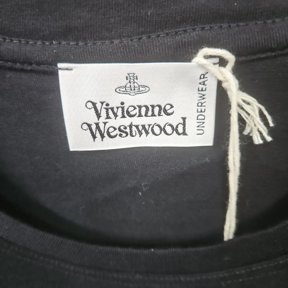 VIVIENNE WESTWOOD BLACK T-SHIRT WITH ORB LOGO SIZE L