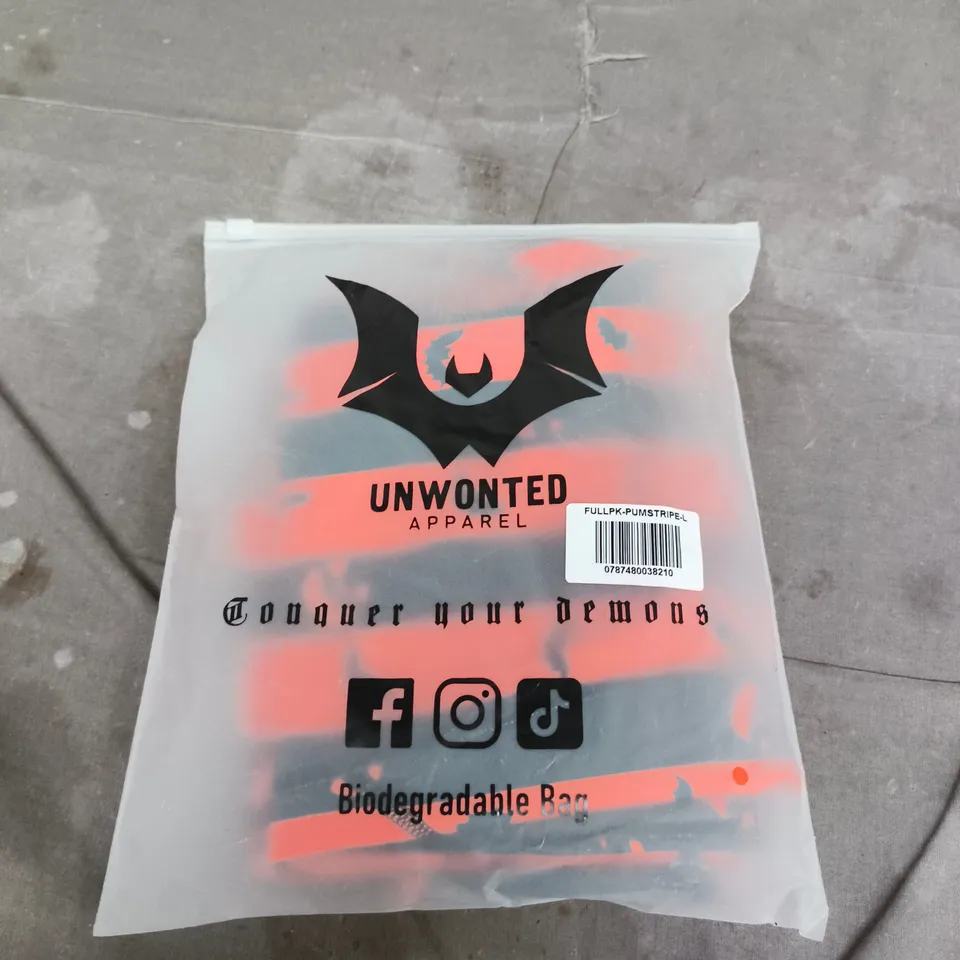 UNWONTED APPAREL HALLOWEEN STRIPED KIDS JACKET – NAVY & ORANGE SIZE L