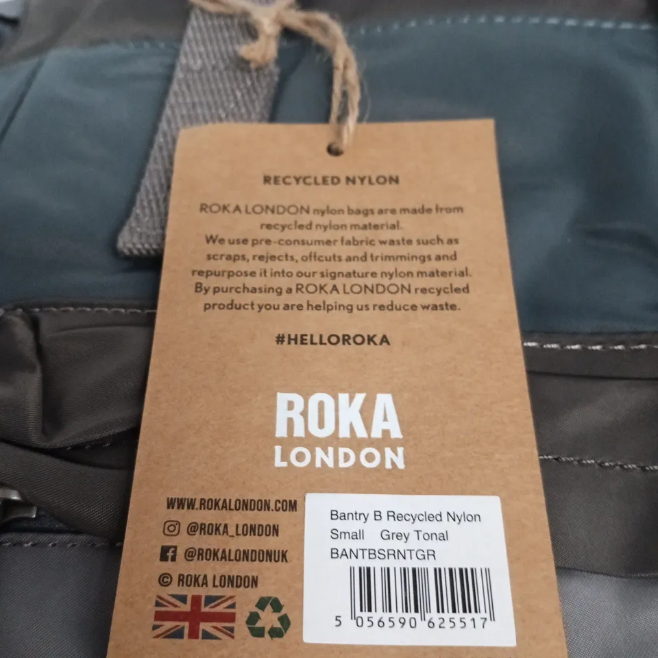 ROKA LONDON BANTRY B RECYCLED NYLON SMALL CROSSBODY BAG – GREY TONAL