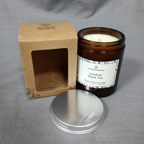 BOXED NORTHERN WOOD CO NEROLI & BLACK TEA SCENTED CANDLE