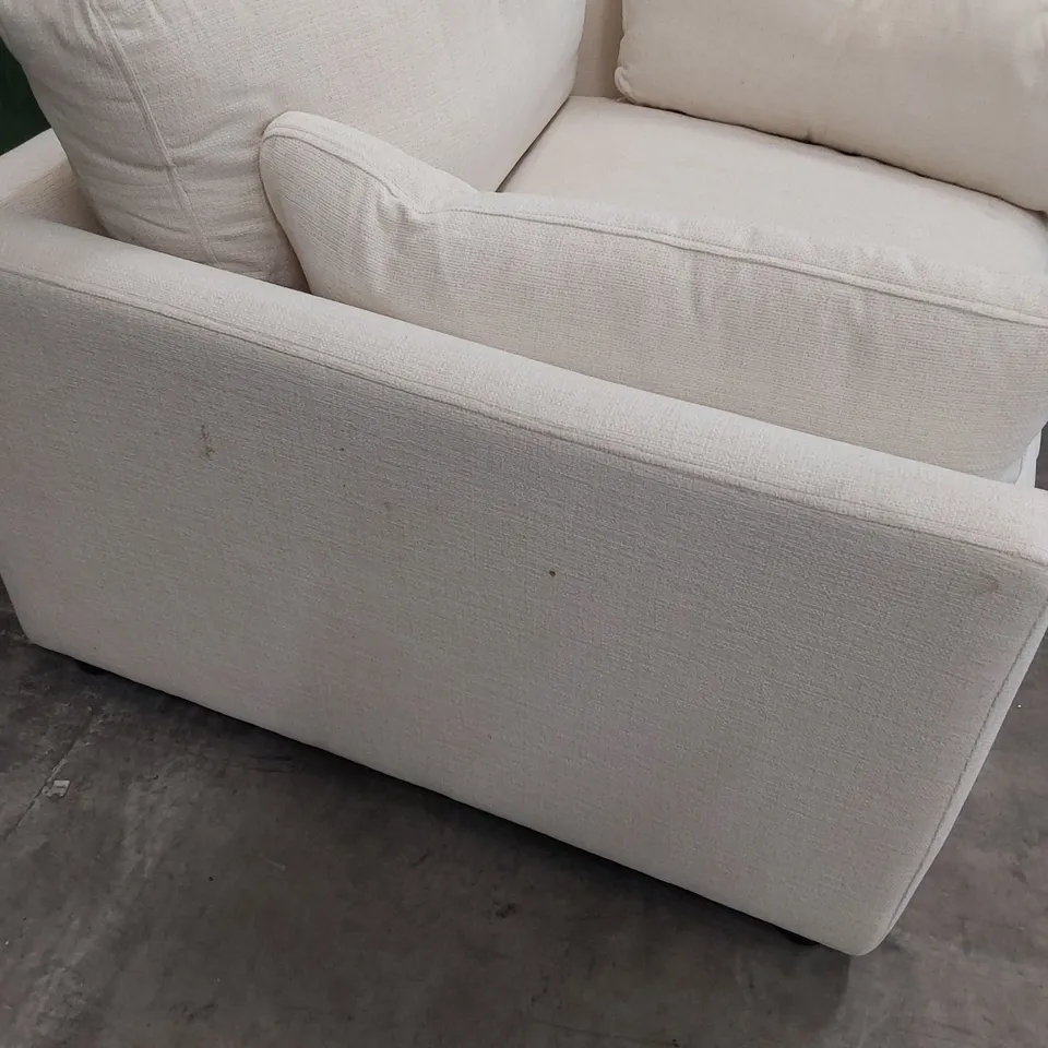 QUALITY BRITISH DESIGNER LOUNGE Co. SNUGGLER CHAIR CREAM FABRIC 