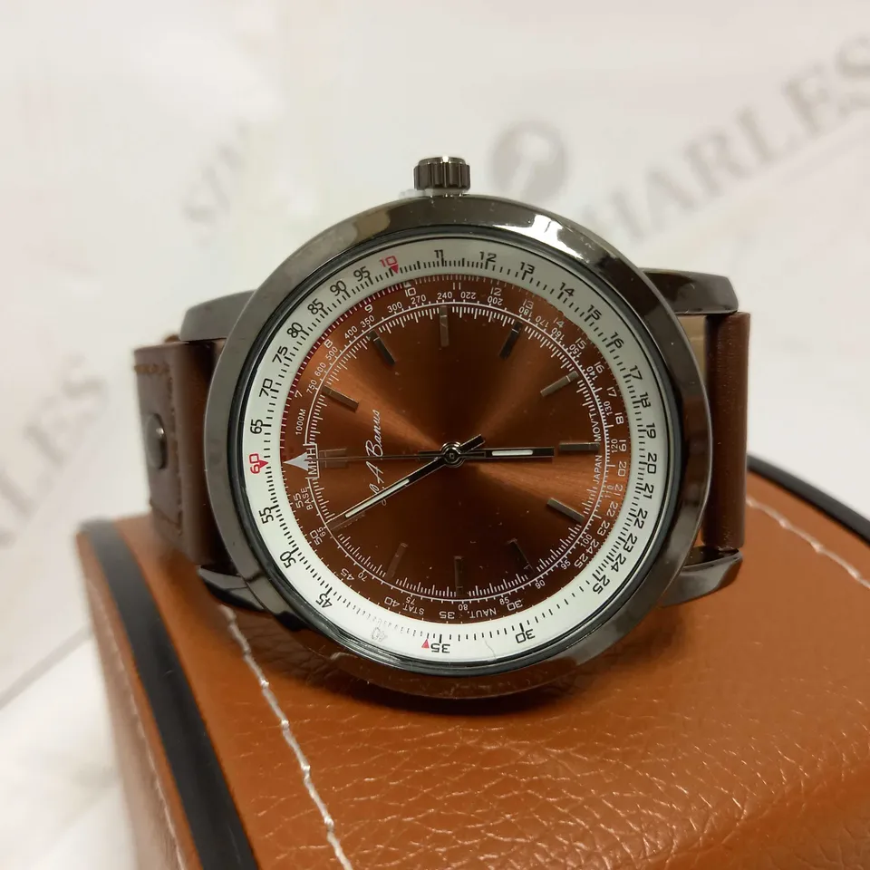 LA BANUS COFFEE COLOUR LEATHER STRAP WRISTWATCH  RRP £500