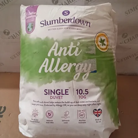 BAGGED SLUMBERDOWN ANTI ALLERGY SINGLE DUVET 