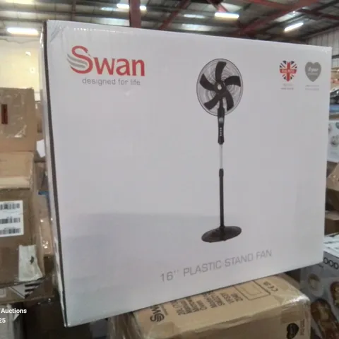 BOXED SWAN FREESTANDING STAND FAN