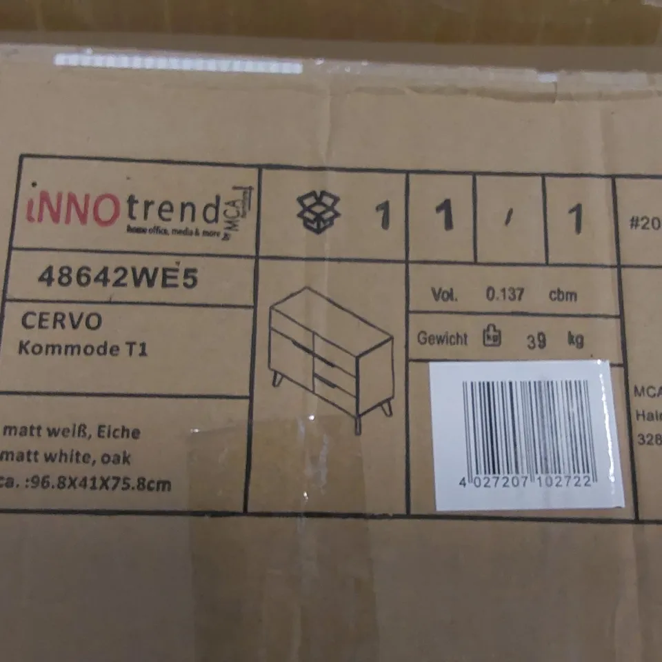 BOXED CERVO SIDEBOARD - MATT WHITE/OAK (1 BOX)