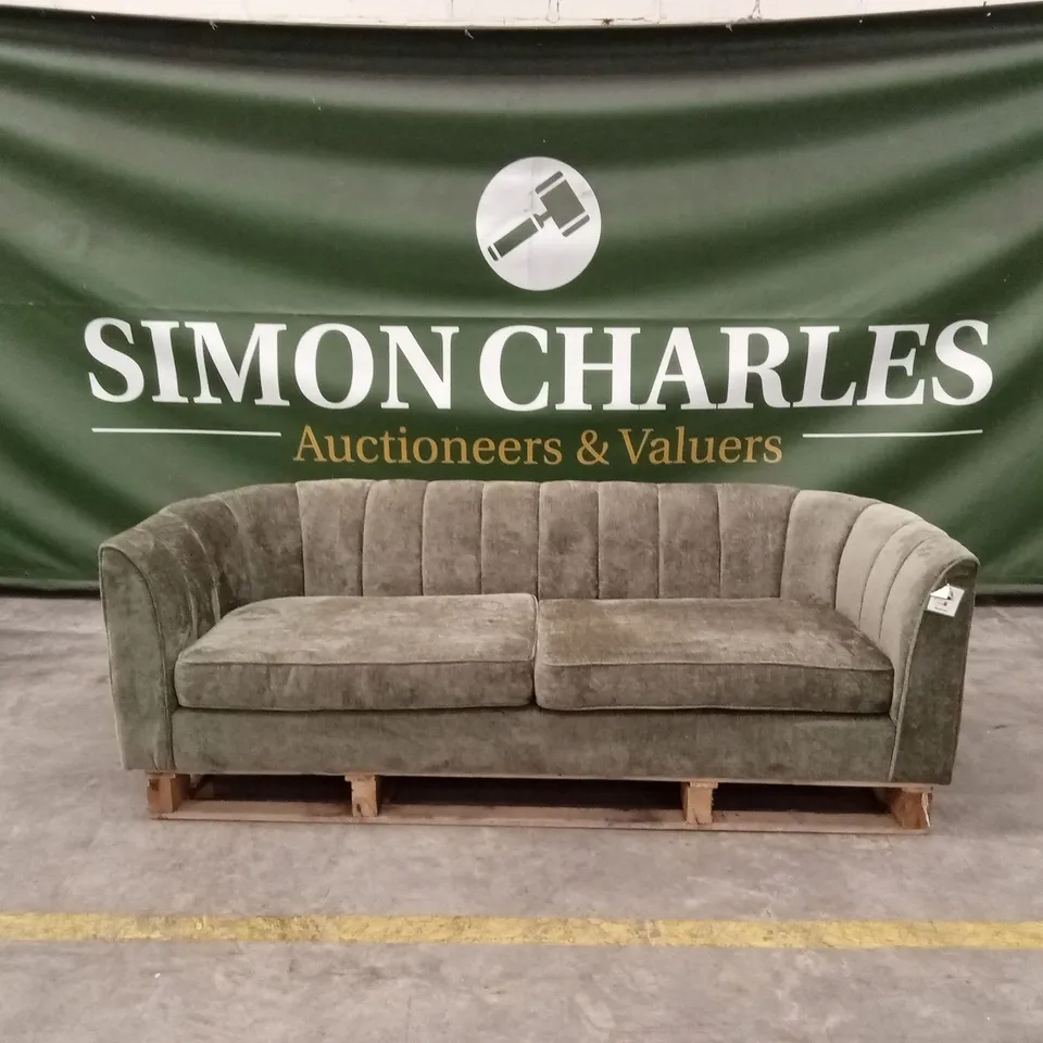 GUILD 3 SEATER FABRIC SOFA - OLIVE RRP £699