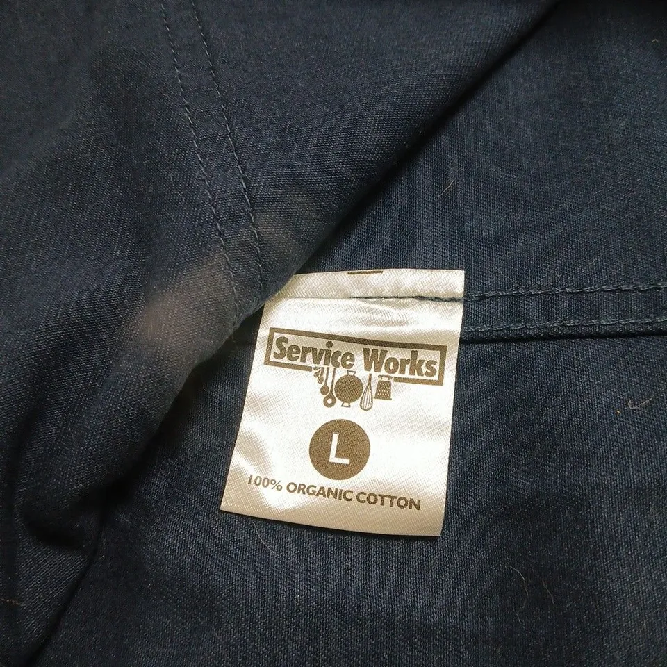 SERVICE WORKS NAVY COTTON WORK JACKET – SIZE L – 100% ORGANIC COTTON