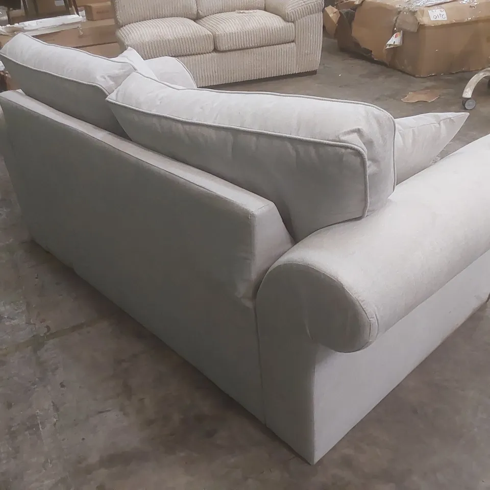 DESIGNER BEATRICE 2 SEATER FABRIC UPHOLSTERED SOFA - GREY