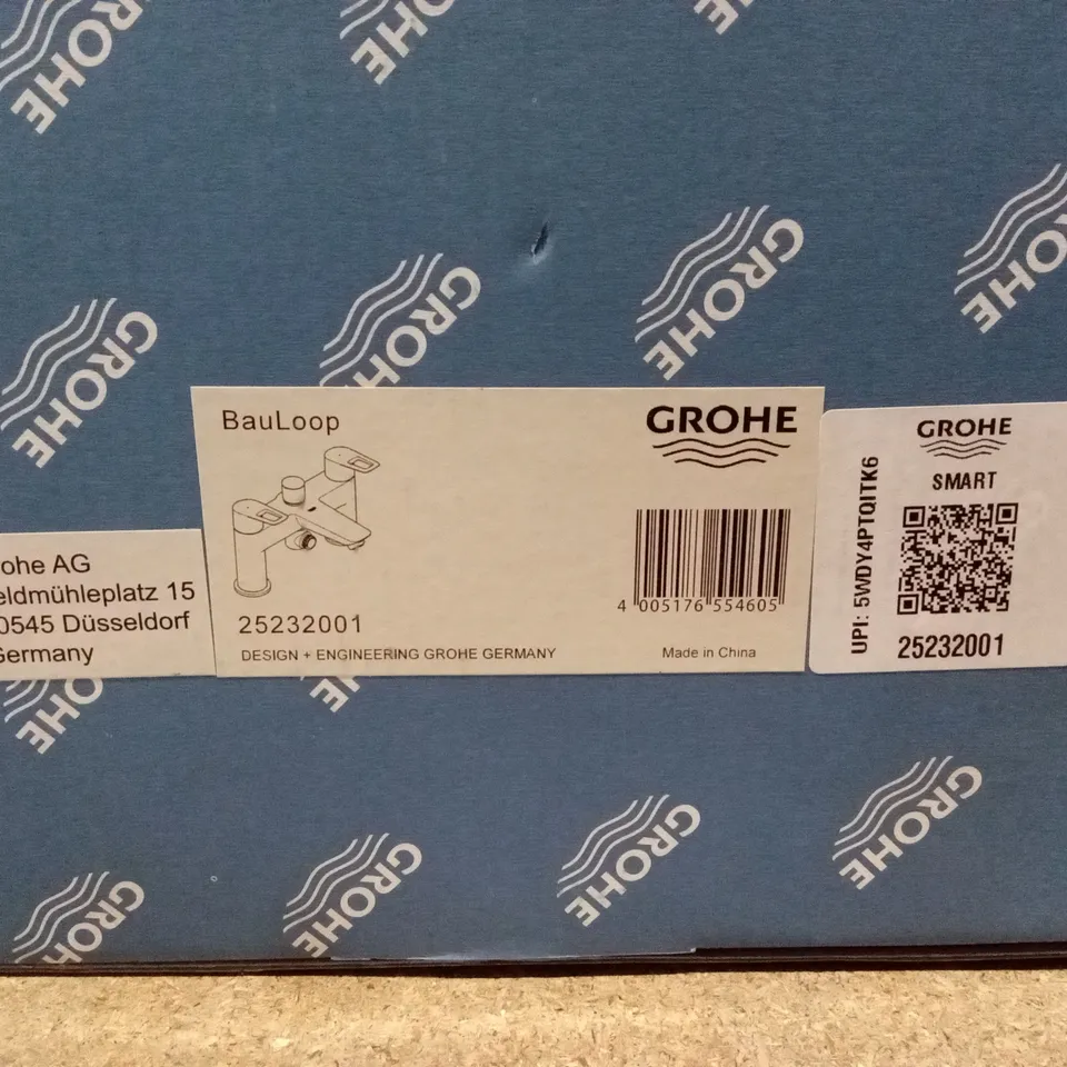 BOXED GROHE BAULOOP 2 LEVER HANDLE BATH SHOWER MIXER DECK MOUNTED AUTOMATIC DIVERTER NON-RETURN VALVE