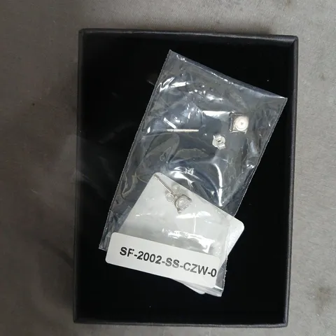 STERLING SILVER 5MM PRINCESS CUT CUBIC ZIRCONIA STUD EARRINGS