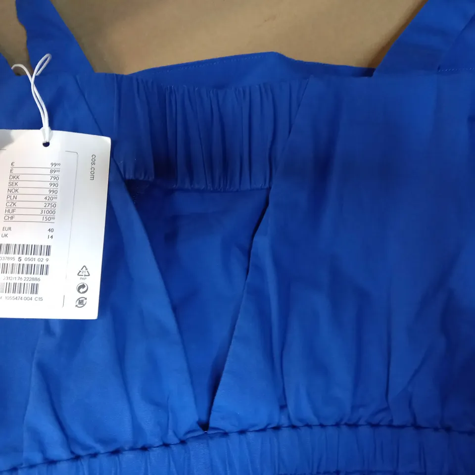 COS ROYAL BLUE WIDE LEGGED JUMPSUIT - SIZE 14