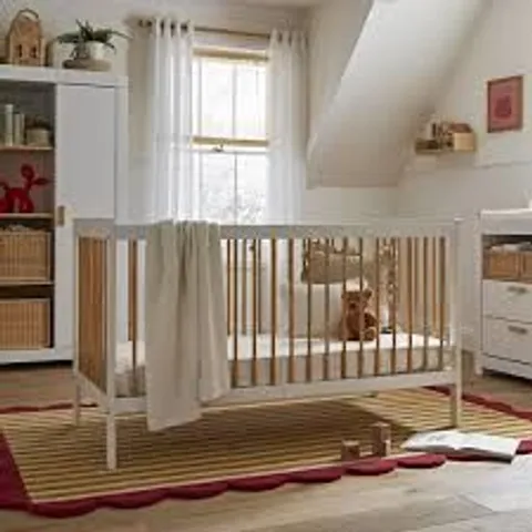 BOXED CUDDLE CO. NOLA COT BED - WHITE/NATURAL (1 BOX)