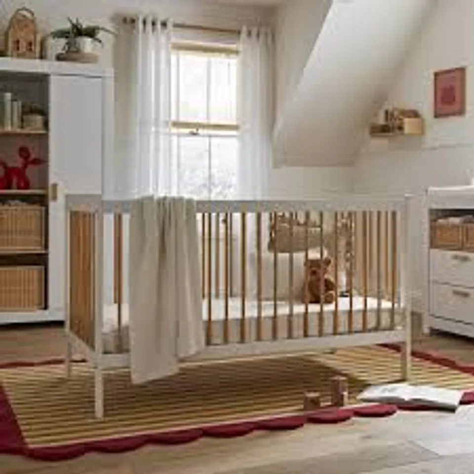 BOXED CUDDLE CO. NOLA COT BED - WHITE/NATURAL (1 BOX)