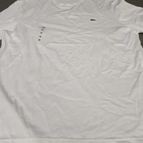LACOSTE PLAIN LOGO T-SHIRT, WHITE - UK SIZE XL