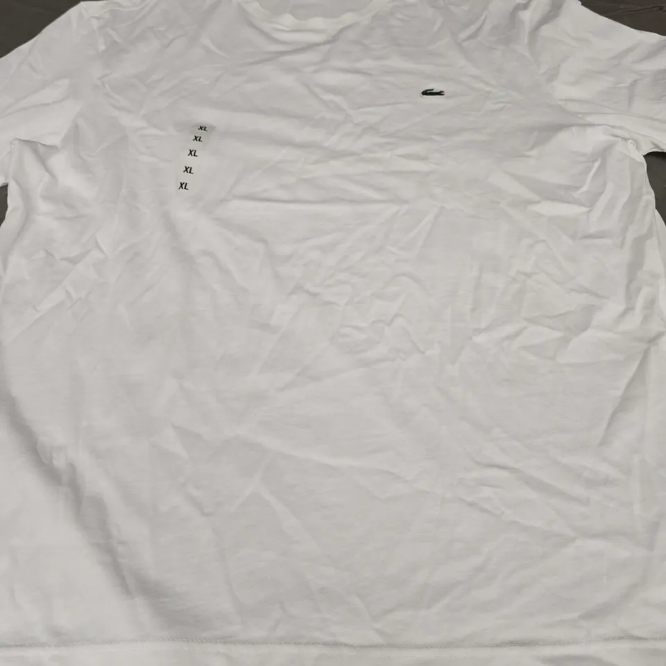LACOSTE PLAIN LOGO T-SHIRT, WHITE - UK SIZE XL