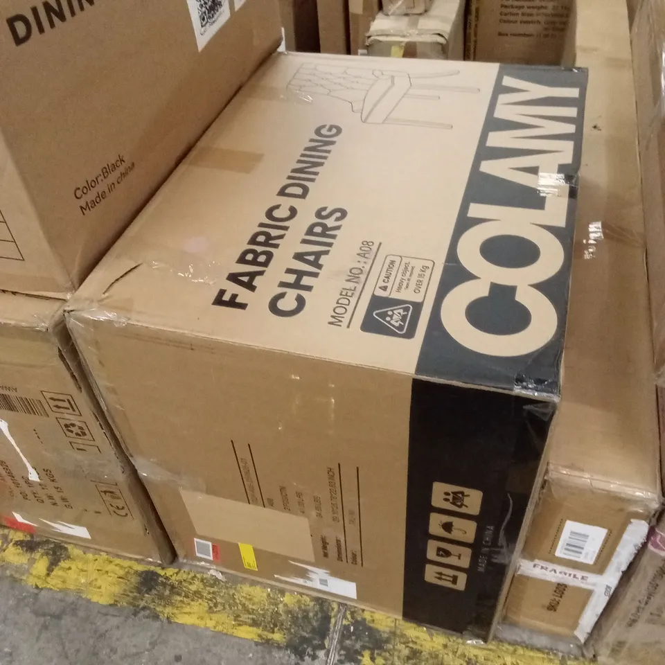 BOXED SET OF 2 FABRIC DINING CHAIRS 