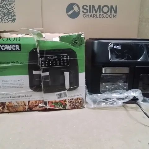 BOXED TOWER DUAL OVEN AND BASKET AIR FRYER 